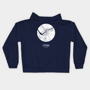 Ottawa, Ontario, Canada City Map - Full Moon Kids Hoodie